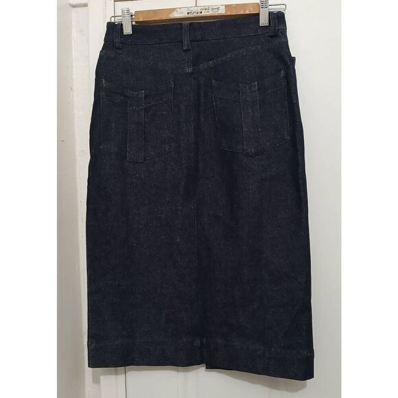 Heirloom amalgam new york womens small pencil jeans skirt dark blue split front - Picture 4 of 7